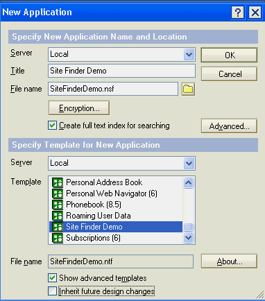 [新規アプリケーション] ウィンドウ
